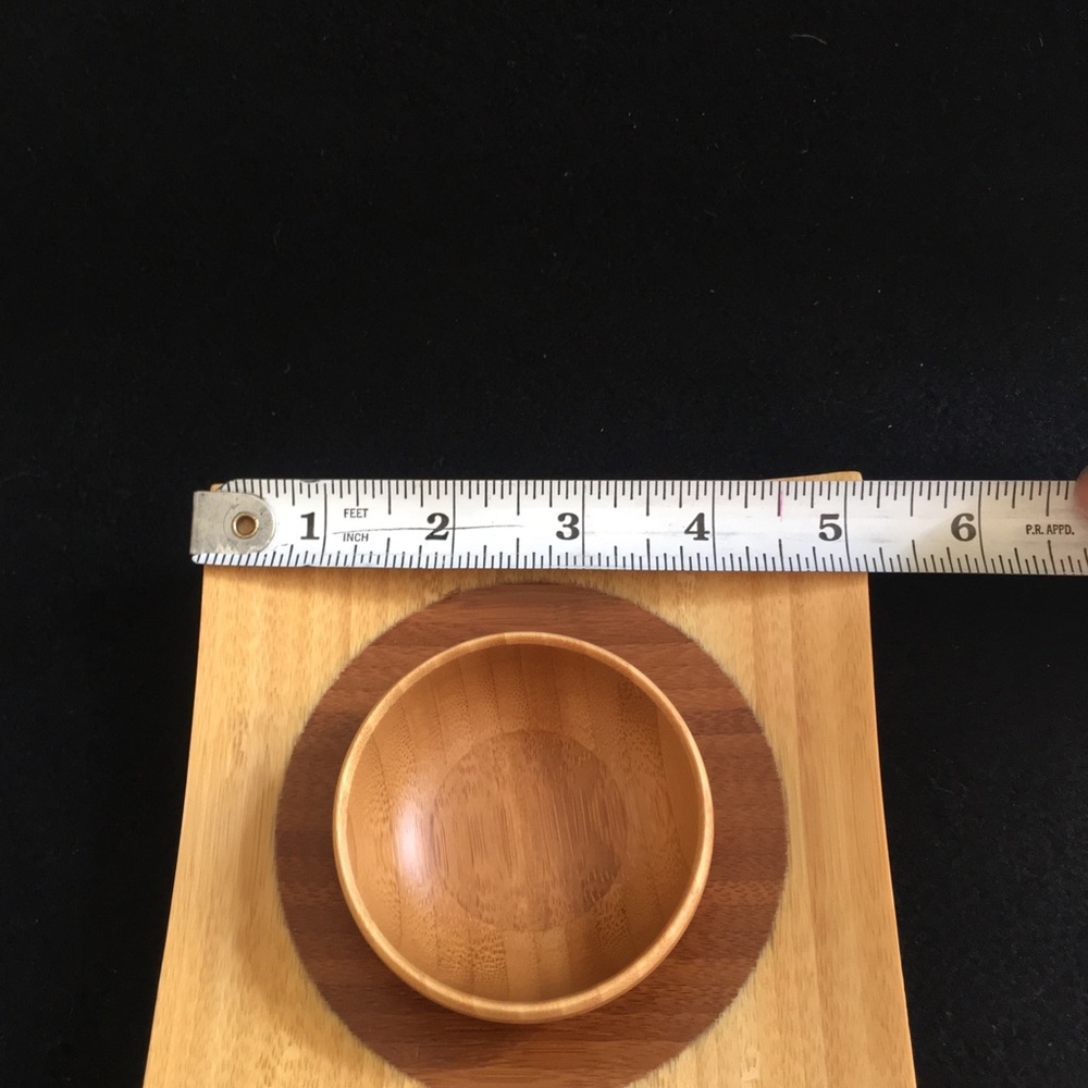 Mid Century Modern Handmade Wood Bowl & Plate - Picture 5 of 7
